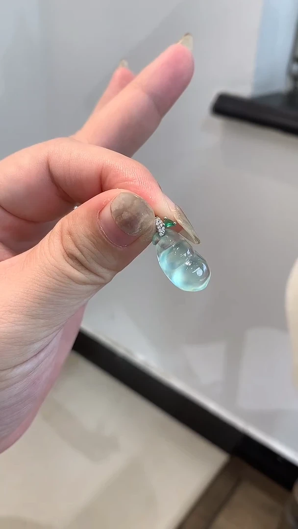 未镶嵌蛇纹石玉颈饰四季豆不带链子