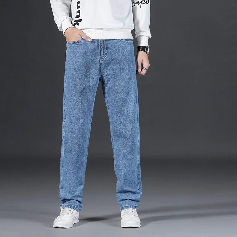 高端无弹牛仔裤男直筒宽松春秋季2025新款男士薄款裤子