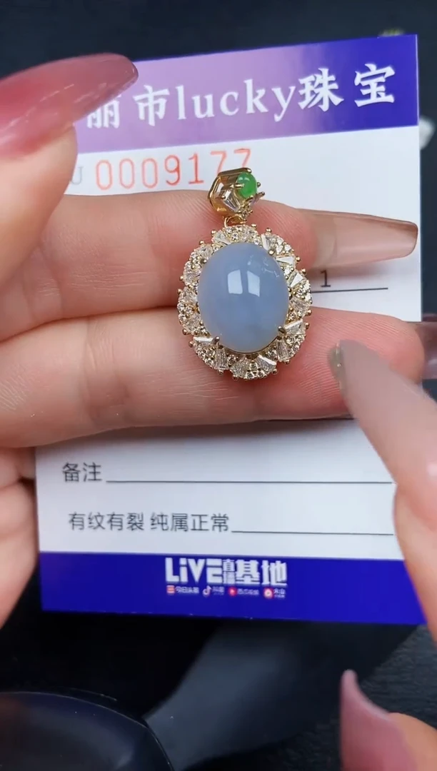 颈饰银S925镶嵌翡翠9177