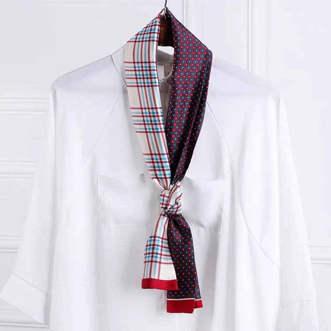 【铜钱花-红色】时尚百搭女士长条巾洋气领巾