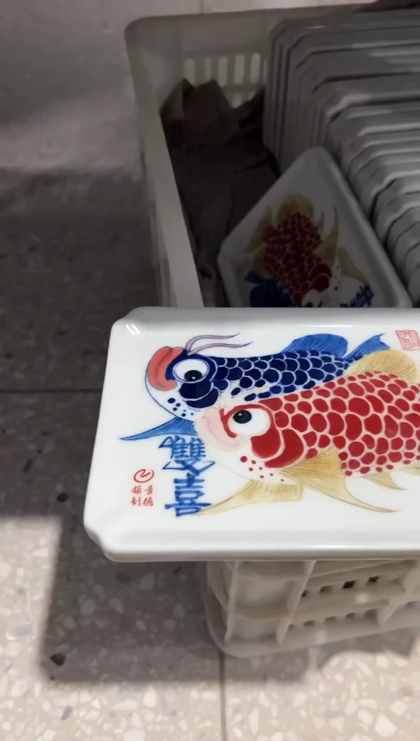 昨明双喜手绘壶承（微瑕价格）