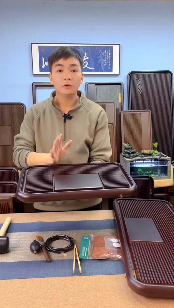 【闪购商品】凌龙红色款式茶盘50*28*4