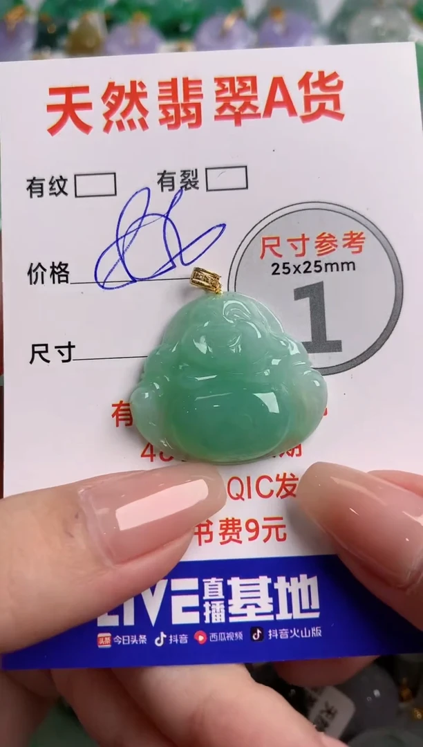 翡翠18K金镶嵌颈饰0096729468