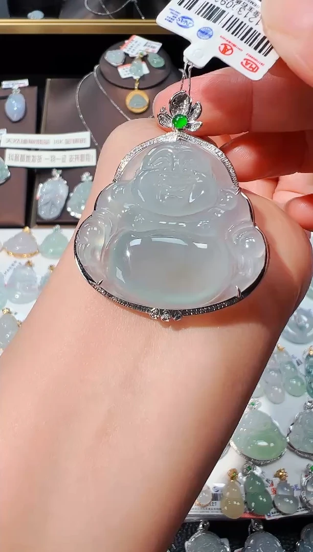 【闪购商品】翡翠吊坠(不含链)18K金镶嵌佛公吊坠936