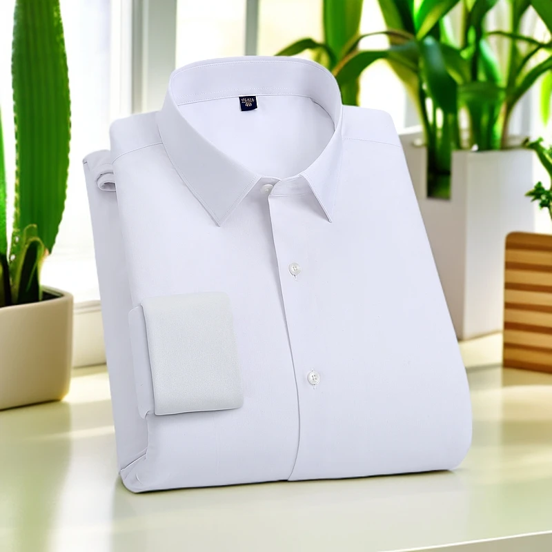 加厚90白鹅绒衬衫男士加绒衬衫男保暖衬衣男士加绒男长袖正装衬衫