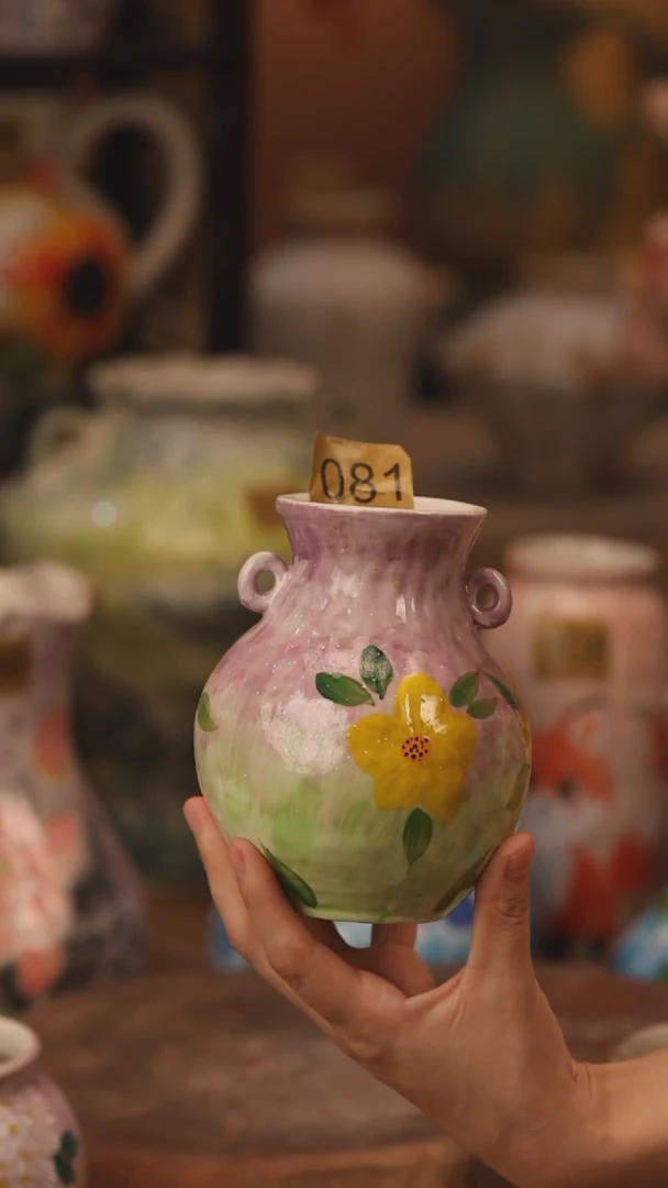 陶瓷081景德镇设计师手作花器摆件侘寂风