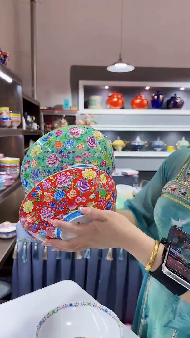 瓷片8.5英寸元宝盘2个景德镇混色