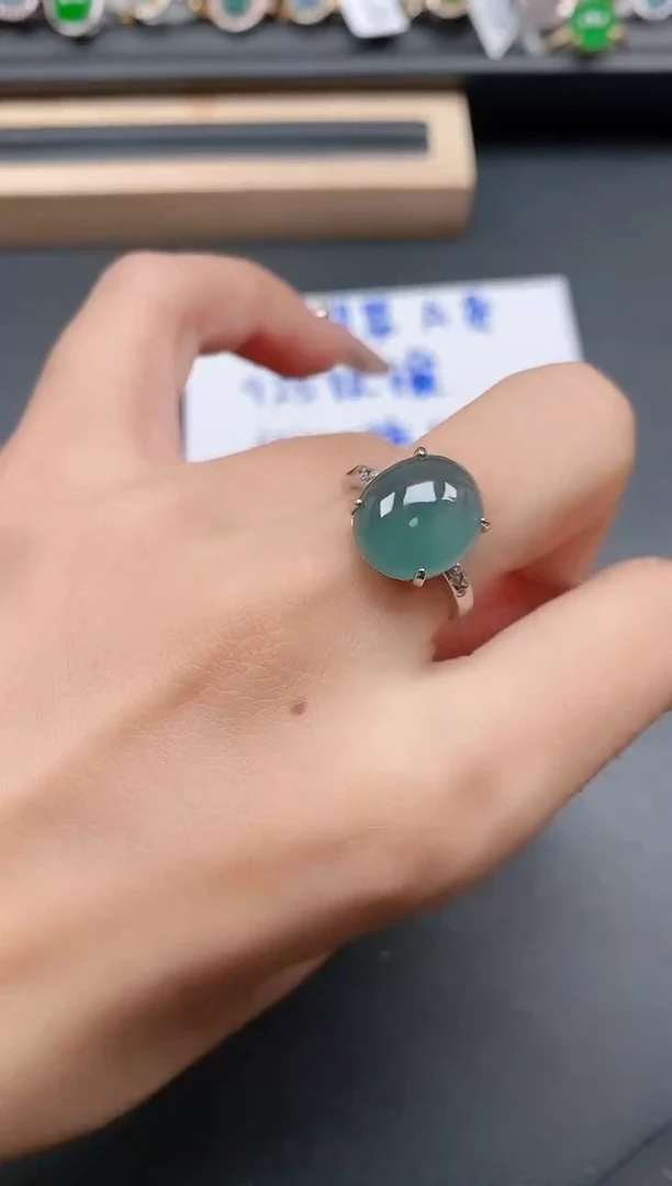 银S925镶嵌戒指翡翠111