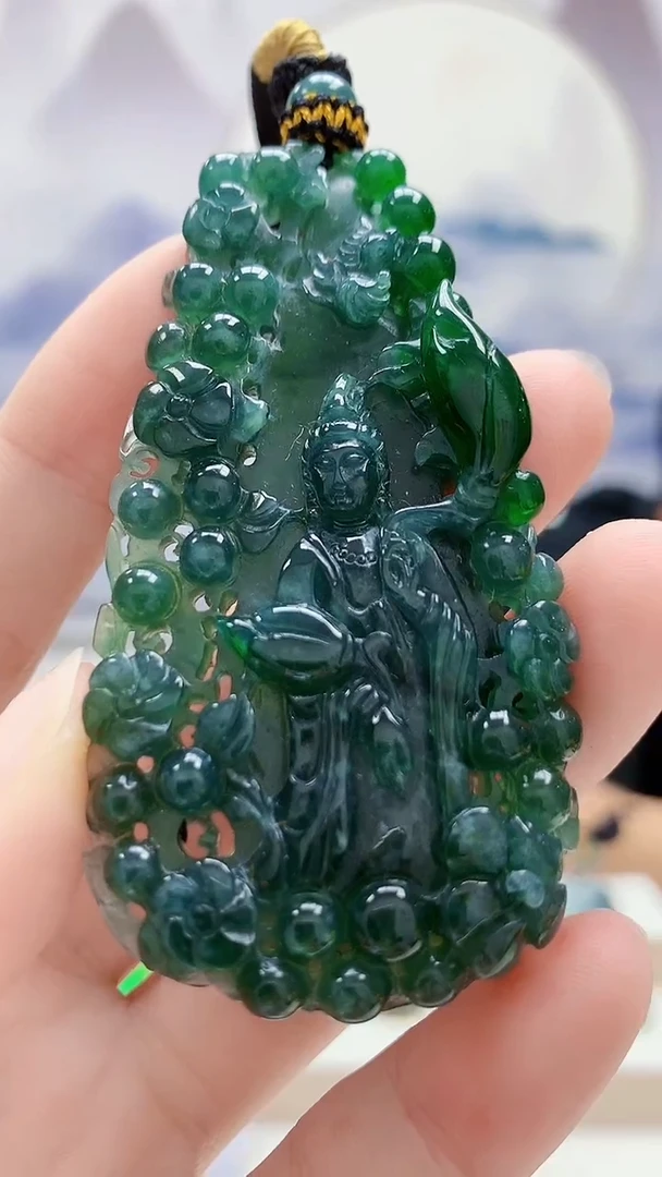未镶嵌定制翡翠4917ry-毛货挂件2