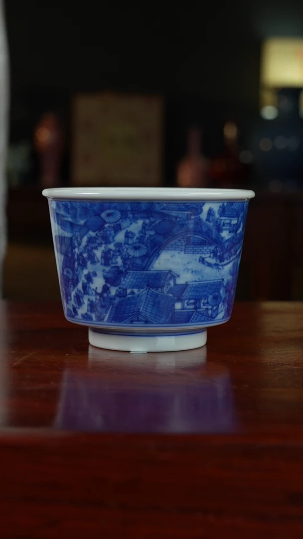 冯氏祖传窑真柴窑传承400年  清明上河图马蹄杯