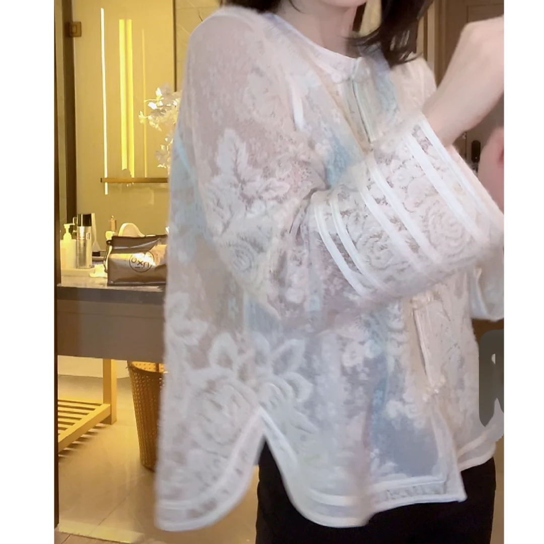 设计感新中式刺绣盘扣长袖上衣春季2025新款轻奢气质高级感12385