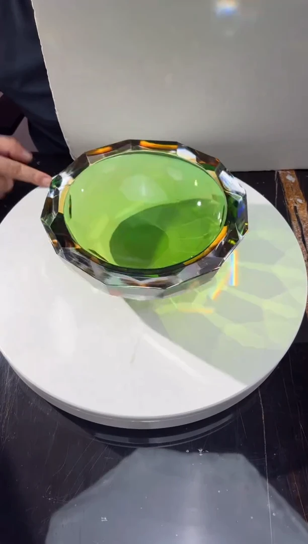 摆件CS0101009绿金色光之回声艺术果盘