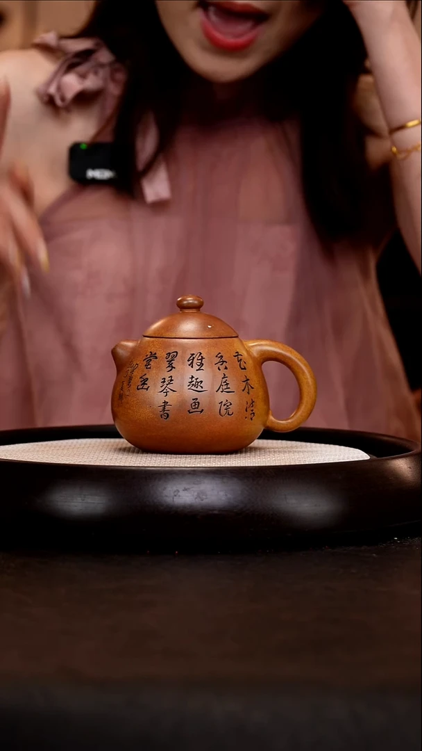 茶壶紫砂CYP12文旦龙骨金砂320cc