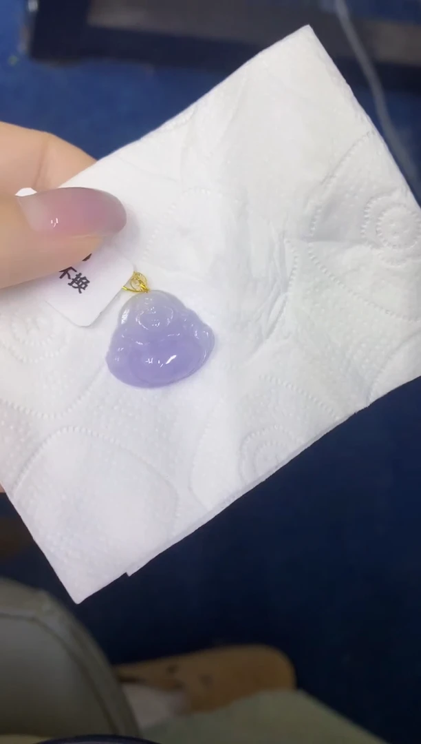 颈饰18K金镶嵌翡翠缅甸天然翡翠A货