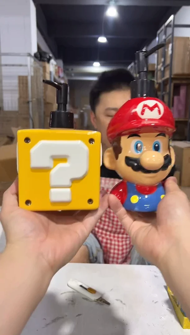 瓷片b款马里奥按压瓶加问号按压瓶