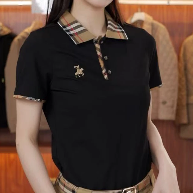 新款2025女款商务休闲战马polo衫短袖