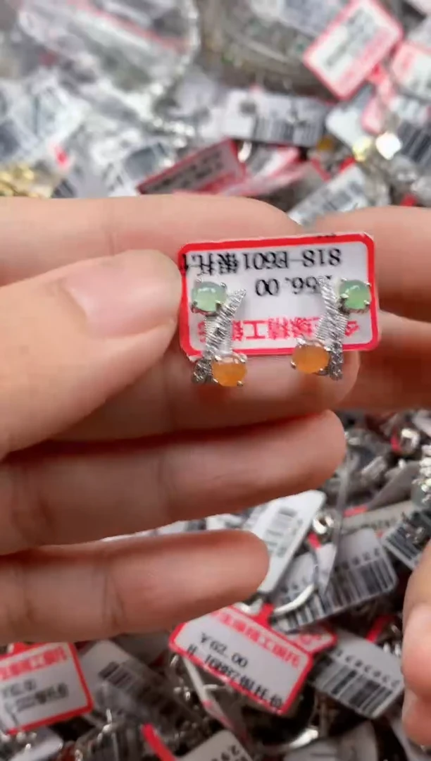 银S925镶嵌戒指翡翠天然A货缅甸翡翠