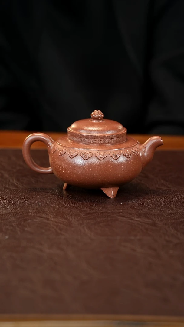茶壶紫砂云肩如意 老降坡