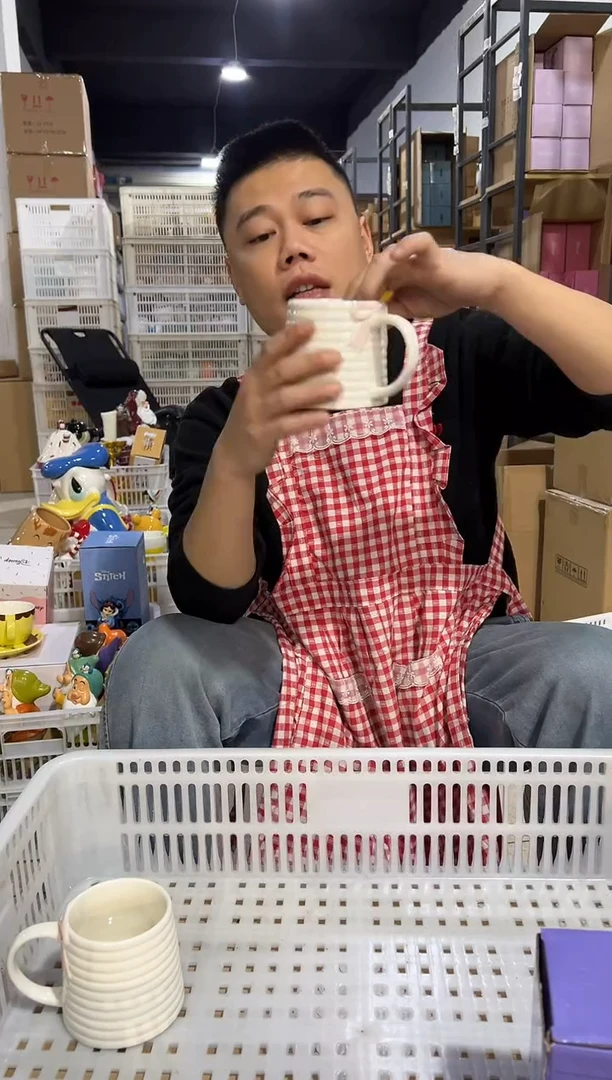 【闪购商品】杯白色蝴蝶结咖啡杯2件套微瑕