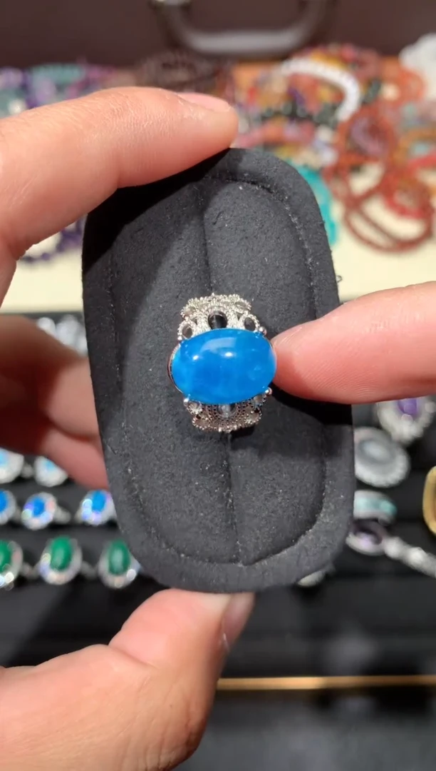 未镶嵌磷灰石戒指Y76【多样性发其一】