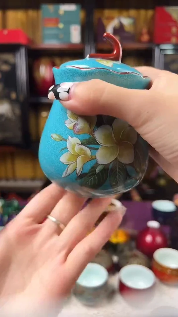蓝色玉兰花茶叶罐-太古