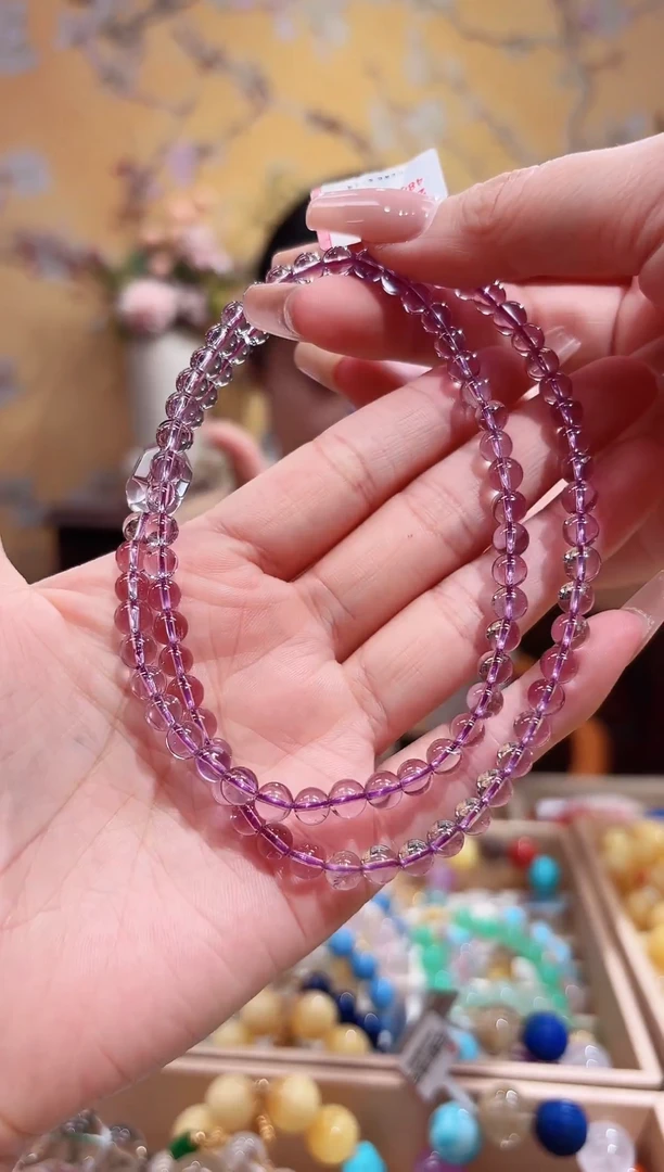 未镶嵌手链紫晶设计款万能链3圈5.8咪+10咪