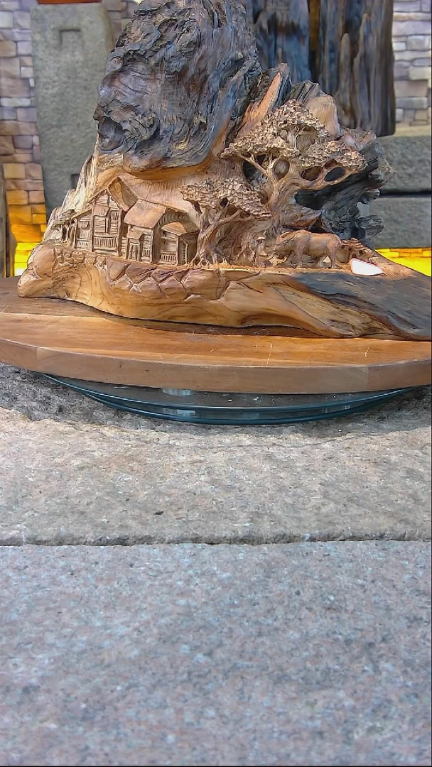 【闪购商品】木木雕香樟阴沉木山水摆件
