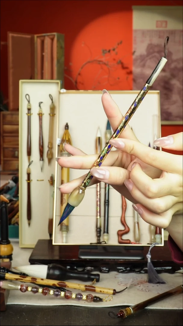 136号闪孤品高货毛笔链接 清水试笔 蘸墨不退