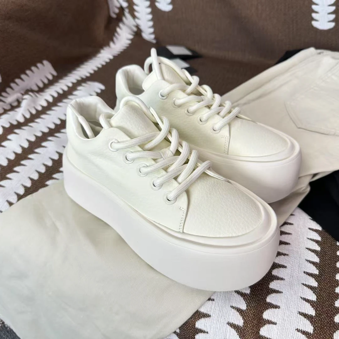 5.5CM厚底板鞋简约轻奢小香风小白鞋夏季透气舒适低帮轻便休闲鞋