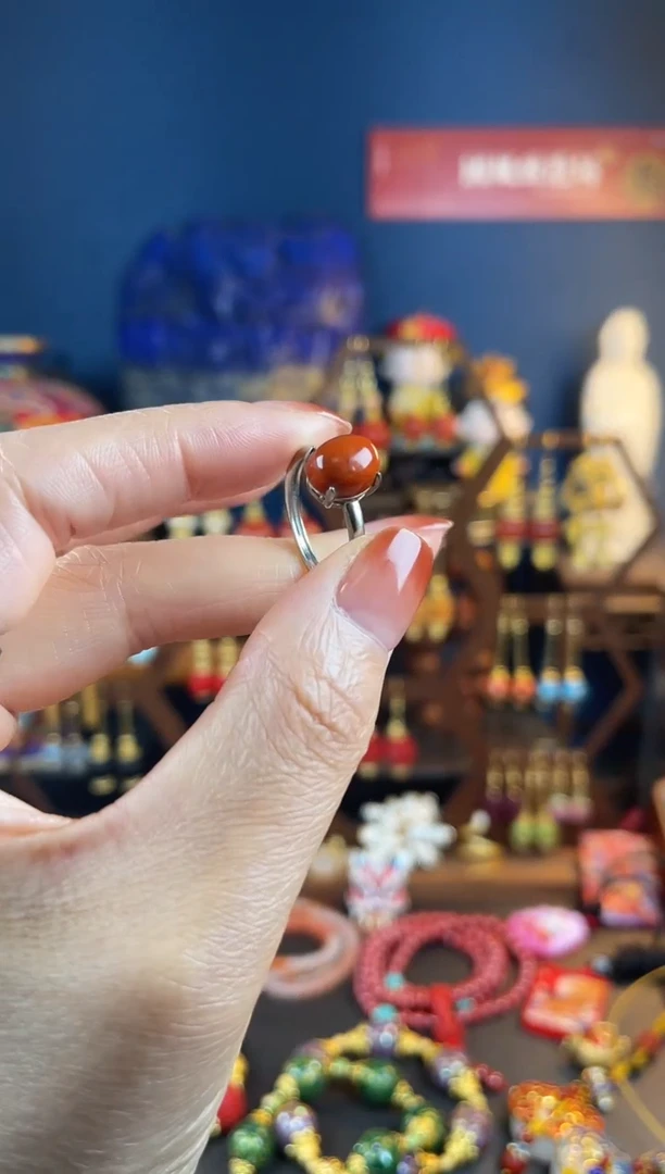 【闪购商品】南红玛瑙戒指银S925镶嵌戒指