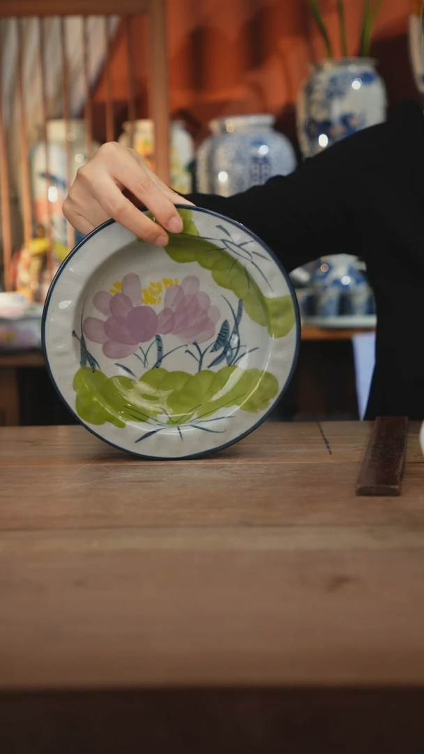 瓷片【简家甄选】景德镇设计师釉下手绘陶瓷餐具