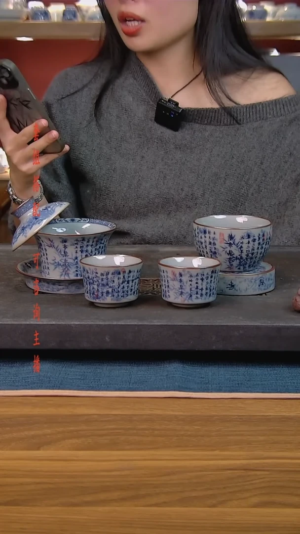 简装家用款5件套 老陶泥开片纹陶瓷茶具