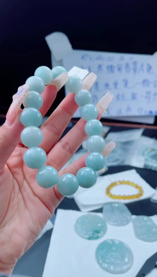 未镶嵌定制翡翠珠串13.7