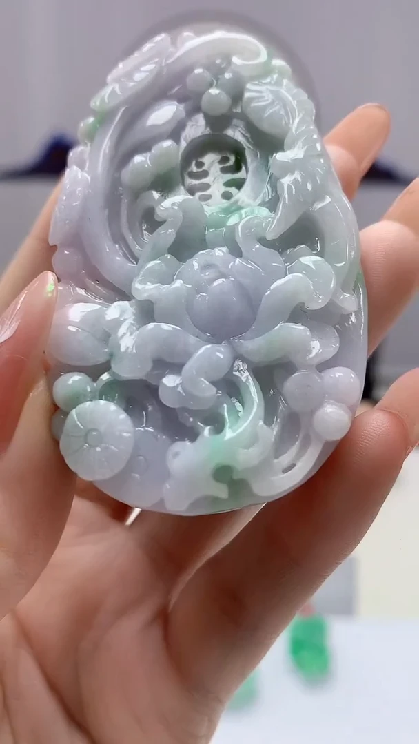【闪购商品】定制翡翠未镶嵌4852DD-毛货挂件52