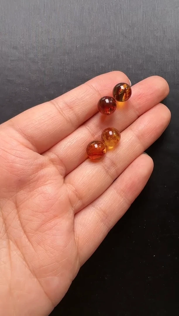 未镶嵌琥珀耳饰花珀耳钉多样性发一 JP51454