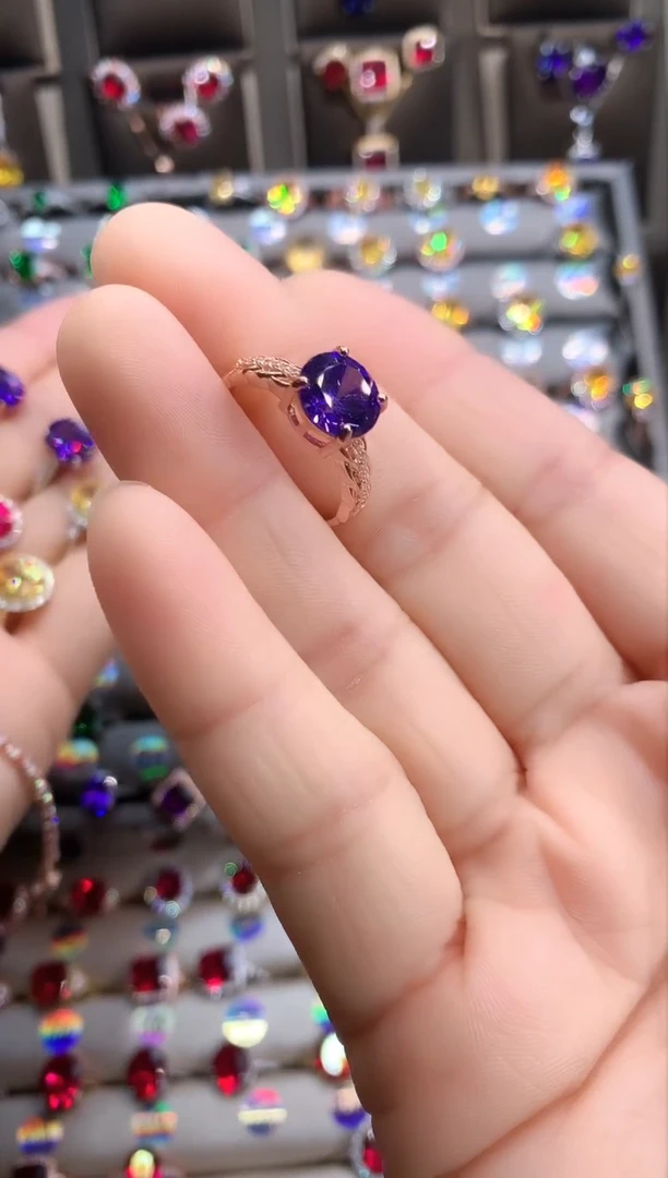 【闪购商品】水晶戒指银S925镶嵌玫瑰金