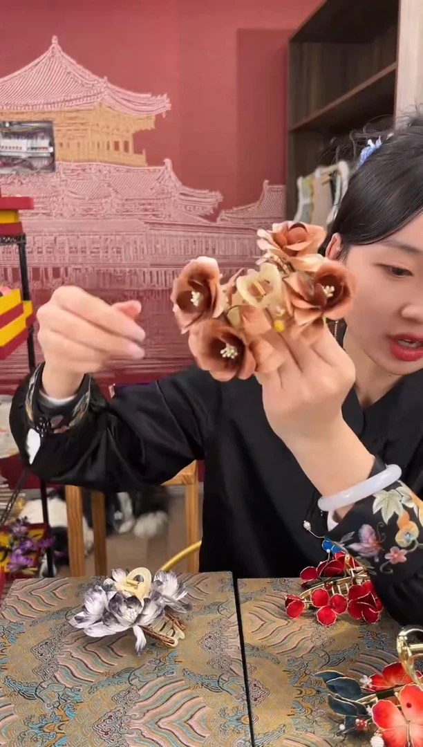 【闪购商品】刺绣非遗绒花缠花手工（抓夹 ）