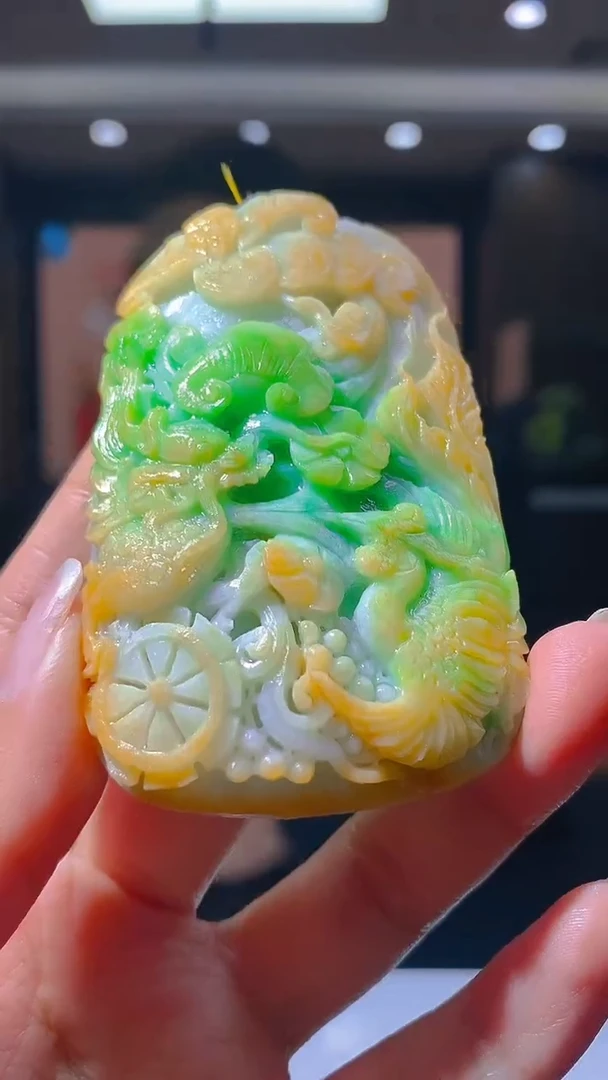 未镶嵌定制翡翠KK翡翠毛货吊坠-34
