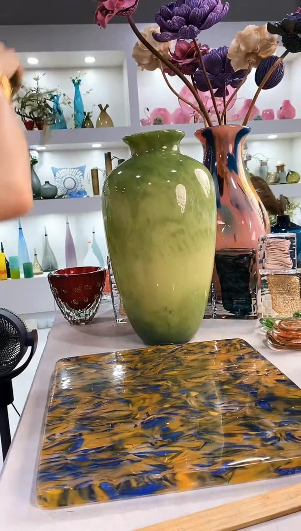 慕忆家手作琉璃花瓶瑕疵