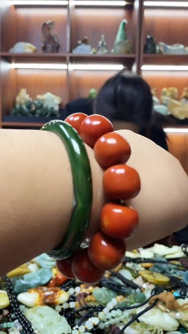 未镶嵌蛇纹石玉手串+20