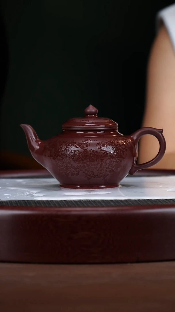 茶壶紫砂47龙血砂 笑樱260cc
