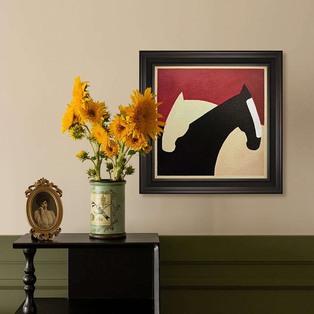 纯手工复古油画侘寂风实木装饰画客厅餐厅卧室玄关沙发背景挂画