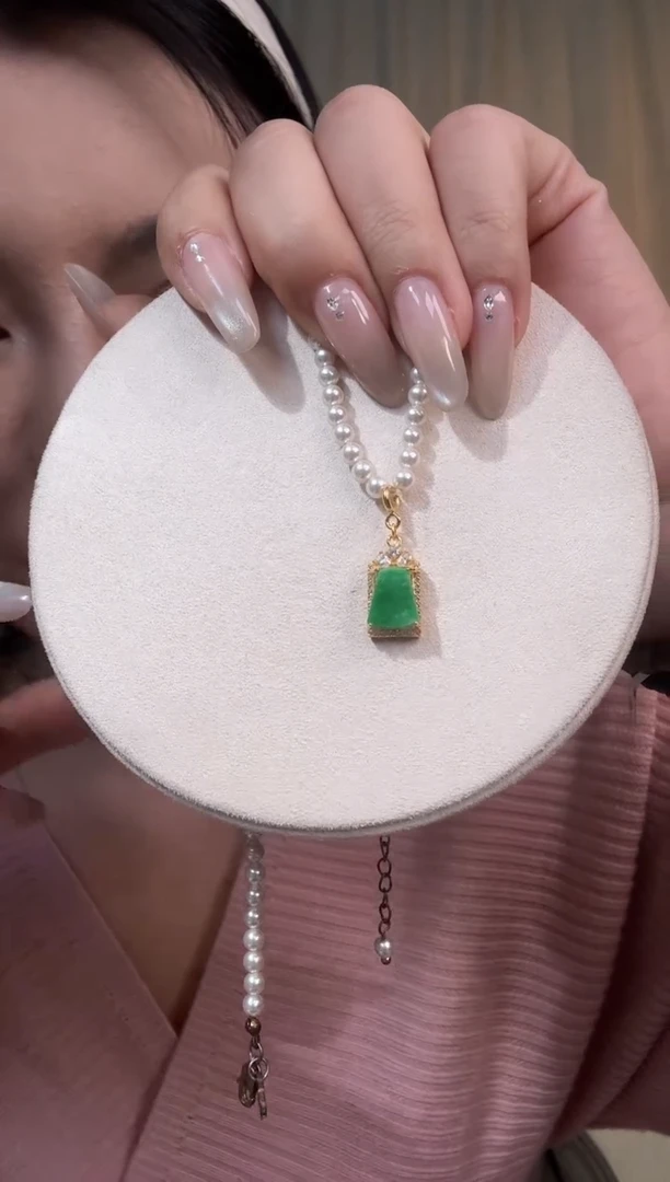 吊坠(不含链)银S925镶嵌翡翠吊坠