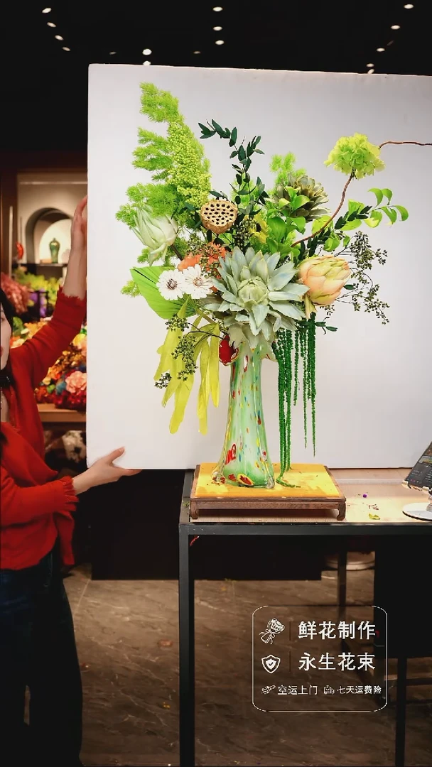 手工艺品琉璃手工花器花束空运包邮送货上门-以图片为准