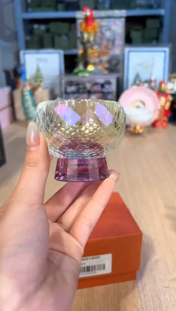 【闪购商品】杯117菱曦炫彩水晶茶杯-紫