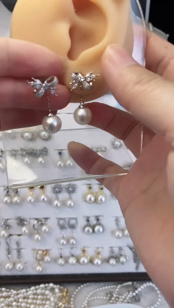 合金耳饰淡水珍珠32圆珠默认微瑕9.1mm