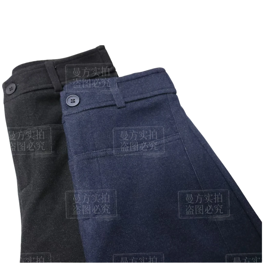 【专柜轻奢】2025秋设计师原创新款 时尚百搭休闲高腰窄版弯刀裤550
