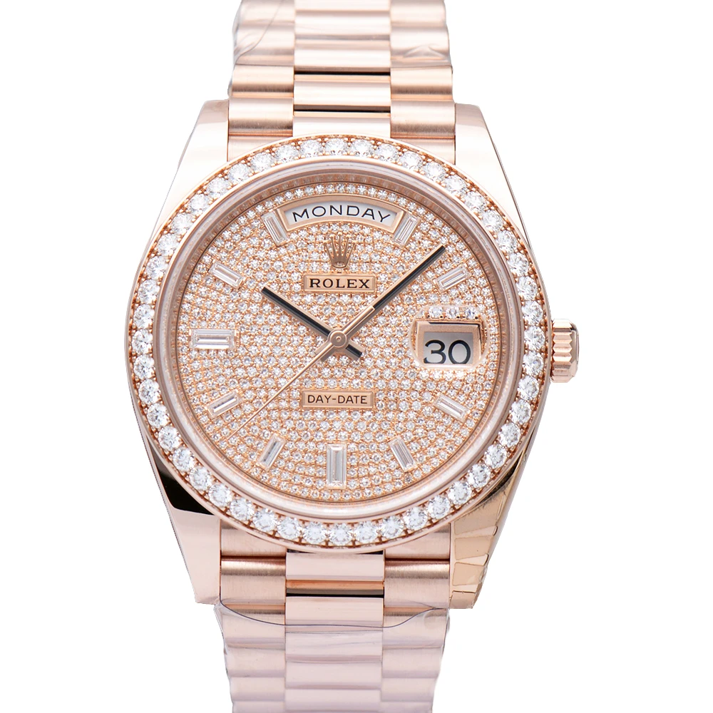 99新 Rolex/劳力士 228345钻圈粉冰糖40mm玫瑰金自动机械表