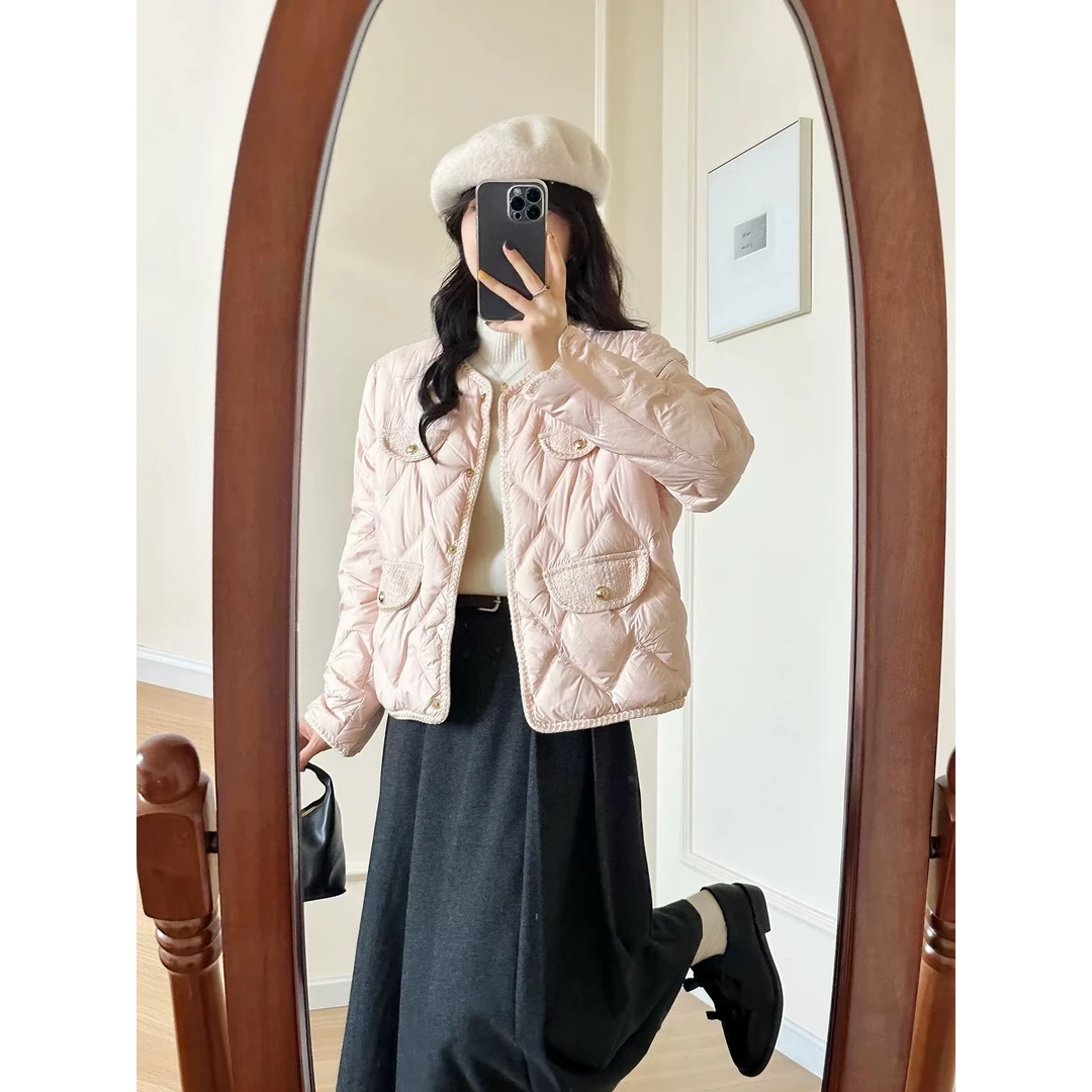 506  白茶茉莉 小香风精致百搭保暖显瘦棉服轻便抗风外套小棉袄