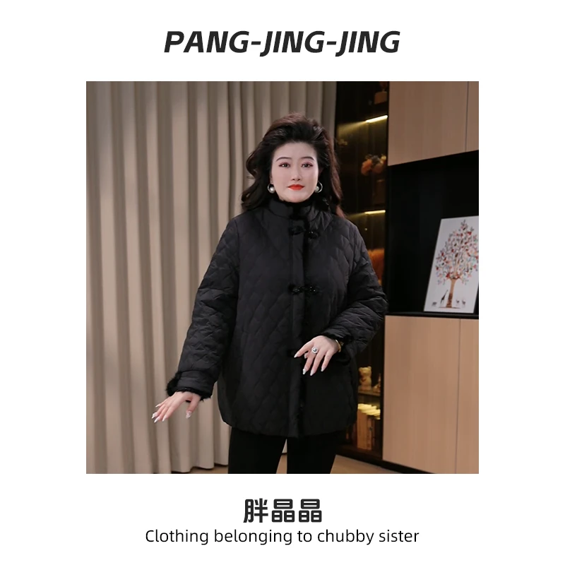 胖晶晶定制大码女装秋冬新款国风气质显瘦新中式外套ZSX25A0018